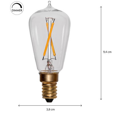 Dimbar Antiklampa Edison Soft Glow LED 1,9W 120lm E14 2200K