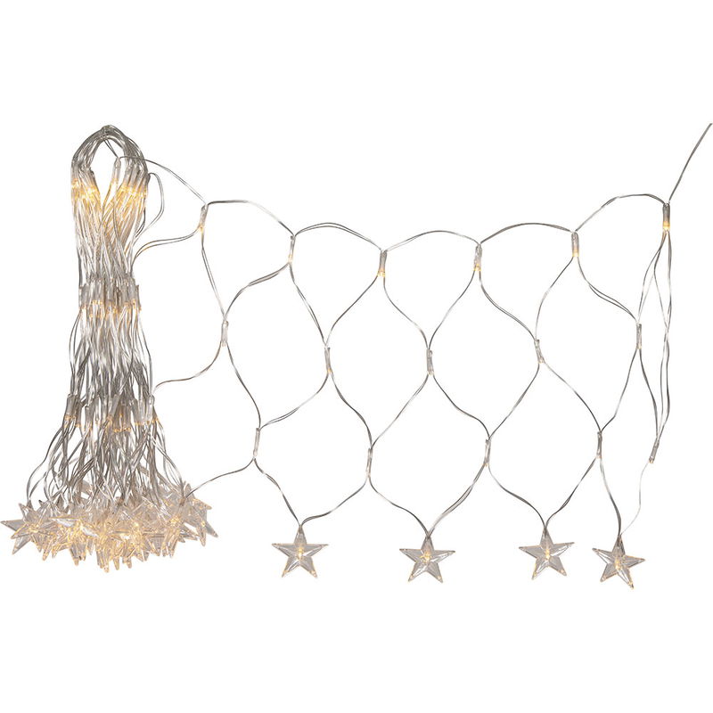 Ljusnät med stjärnor 4,8m x 0,4m