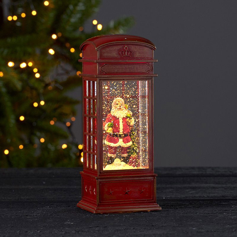 Juldekoration Vinter Tomte Telefonkiosk Juldekoration Vinter Tomte Telefonkiosk