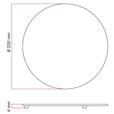 Golvplatta i magnetisk metall rund 22cm Svart - MAG-Y