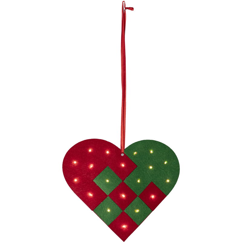 Juldekoration Merry Hjärta i Rött och Grönt