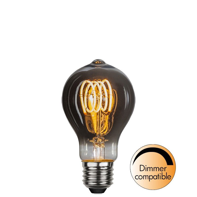 Dimbar Normallampa Spiral Smoke LED 3,7W 70lm E27 Dimbar Normallampa Spiral Smoke LED 3,7W 70lm E27