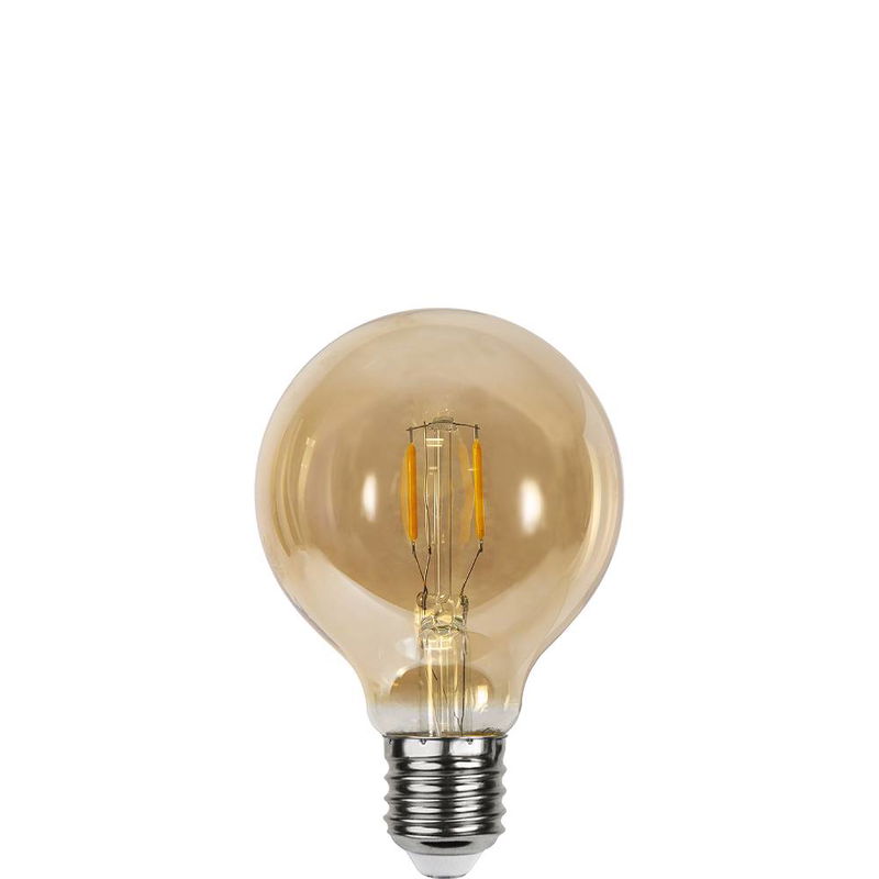 24V Globlampa Ø80 LED 28lm E27 Filament Amber 2500K, 4-pack 357-80_FL_001
