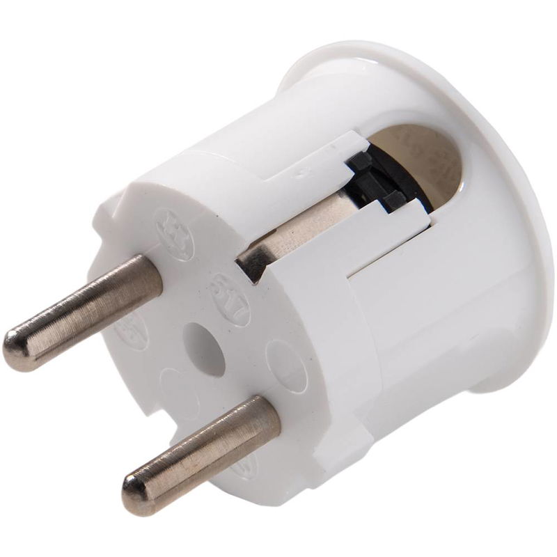 Stickpropp vinklad med jord 250V Vit