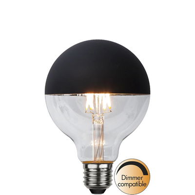 Globlampa Ø95 LED Toppförspeglad Svart 260lm E27 2600K Dim
