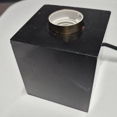 Lampfot Kub E27 9cm Svart Marmor