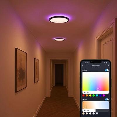 Smart Taklampa Halo 22W RGB + 2700-6500K 30cm Svart
