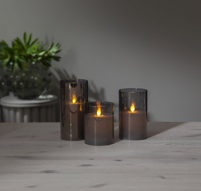 Blockljus M-Twinkle Rök 10cm