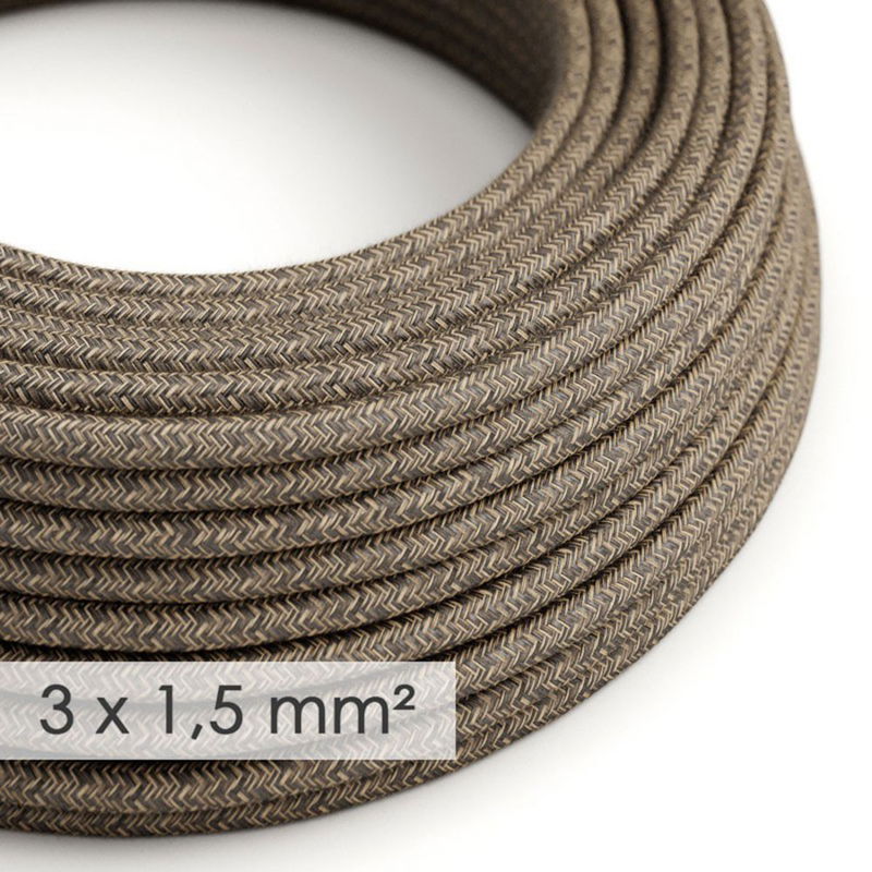 Textilkabel Linne Brun 3x1,5 mm² Textilkabel Linne Brun 3x1,5 mm² | Creative Cables