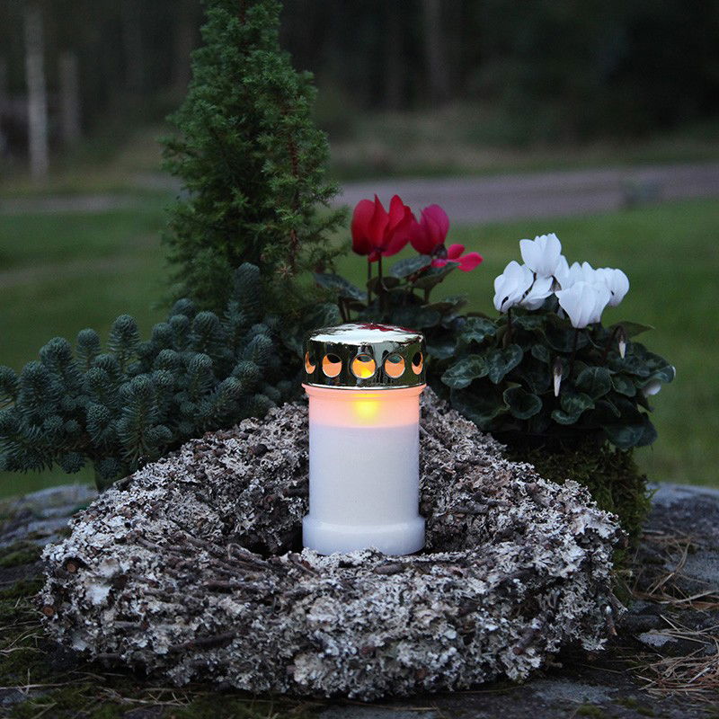 v Minnesljus Serene Vit/Guld 13,5cm