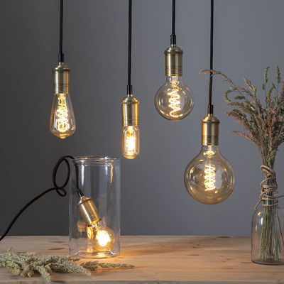 Globlampa Ø95 LED Spiral Amber 150lm E27 2000K Dim
