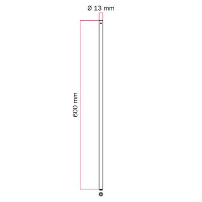 Förlängningsrör 60cm i metall för golvlampa Svart- MAG-Y