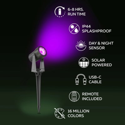 Solcells Spottlight Aosta 3W 50lm IP44 3-pack 2700K-6500K + RGB