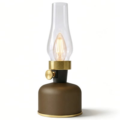 Uppladdningsbar LED Oljelampa IP54 Brun-mocha Dimbar