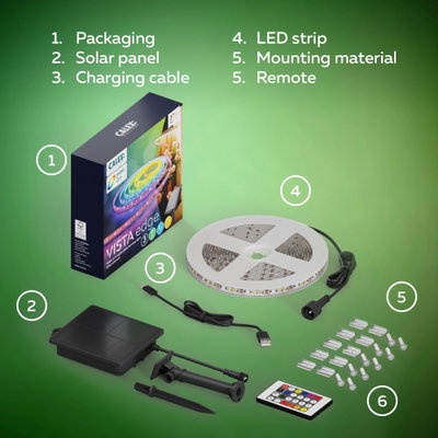 LED Strip Solcells slinga 3m RGBIC+CCT 2700-6500K med fjärrkontroll