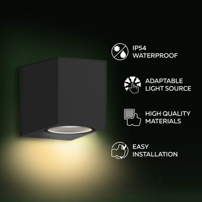 Vägglampa Sanremo 1xGU10 Svart
