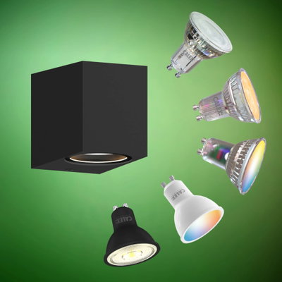 Vägglampa Sanremo 1xGU10 Svart