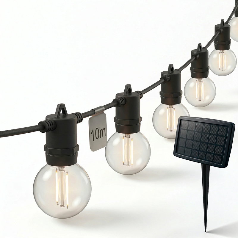 Solcellsljusslinga 10m 20st Klara LED med fjärrkontroll