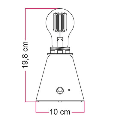 Uppladdningsbar Bordslampa Cabless11 Vit inkl. ljuskälla för lampskärm