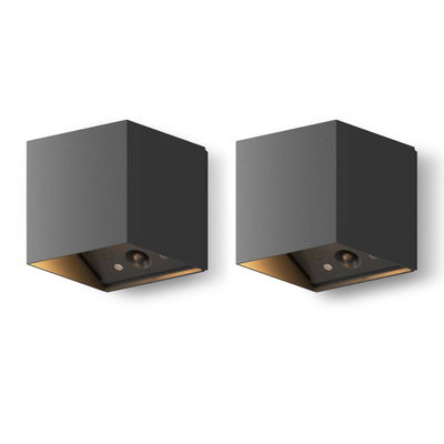 Batteridriven Vägglampa Falerna inkl. fjärr 2-pack Svart