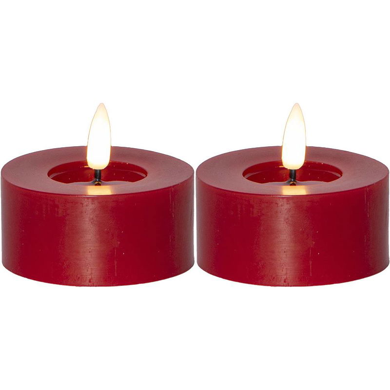 Värmeljus Flamme Flow Röd 2-pack Timer