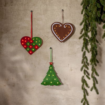 Juldekoration Merry Hjärta i Rött och Grönt