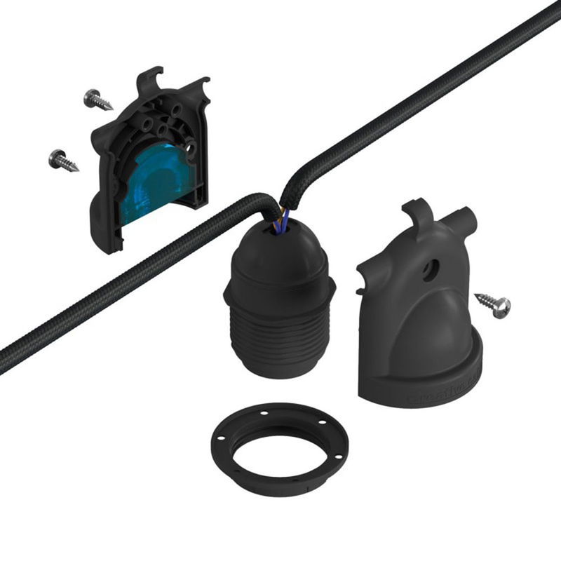 Lamphållare EIVA E27 IP65 Svart Lamphållare EIVA E27 IP65 Svart | Creative Cables | Lampgrossen