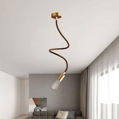 Flexibel textilkabel Whisky Svart med avslut i borstad brons, 90cm | Creative Cables