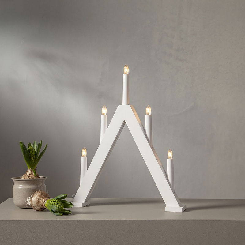 Ljusstake Albo Vit 40cm | Star Trading | Lampgrossen