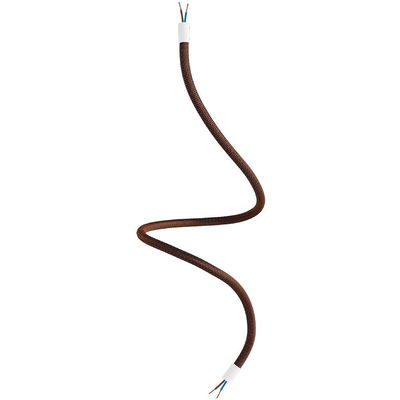 Flexibel textilkabel Whisky Svart med vita avslut, 90cm | Creative Cables