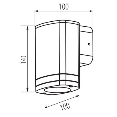 Vägglampa Zevi 1xGU10 med ljusfönster IP54 Svart