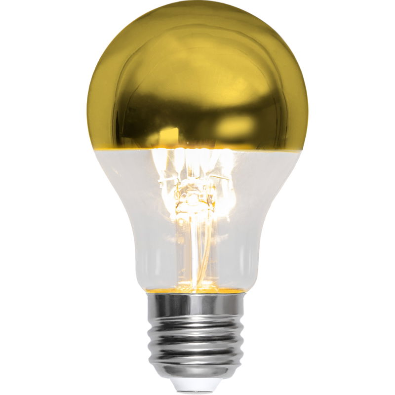 Dimbar Normallampa LED Toppförspeglad Guld Filament 4,8W 400lm E27 Dimbar Normallampa LED Toppförspeglad Guld Filament 4,8W 400lm E27