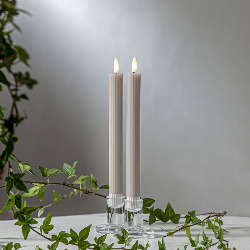 Antikljus Flamme Stripe Beige Köp Antikljus Flamme Stripe Beige| Star Trading | Lampgrossen.se