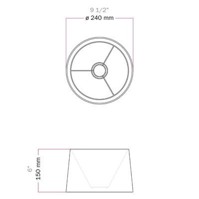 Lampskärm 24cm Athena med E27-fattning för bords- och golvlampa