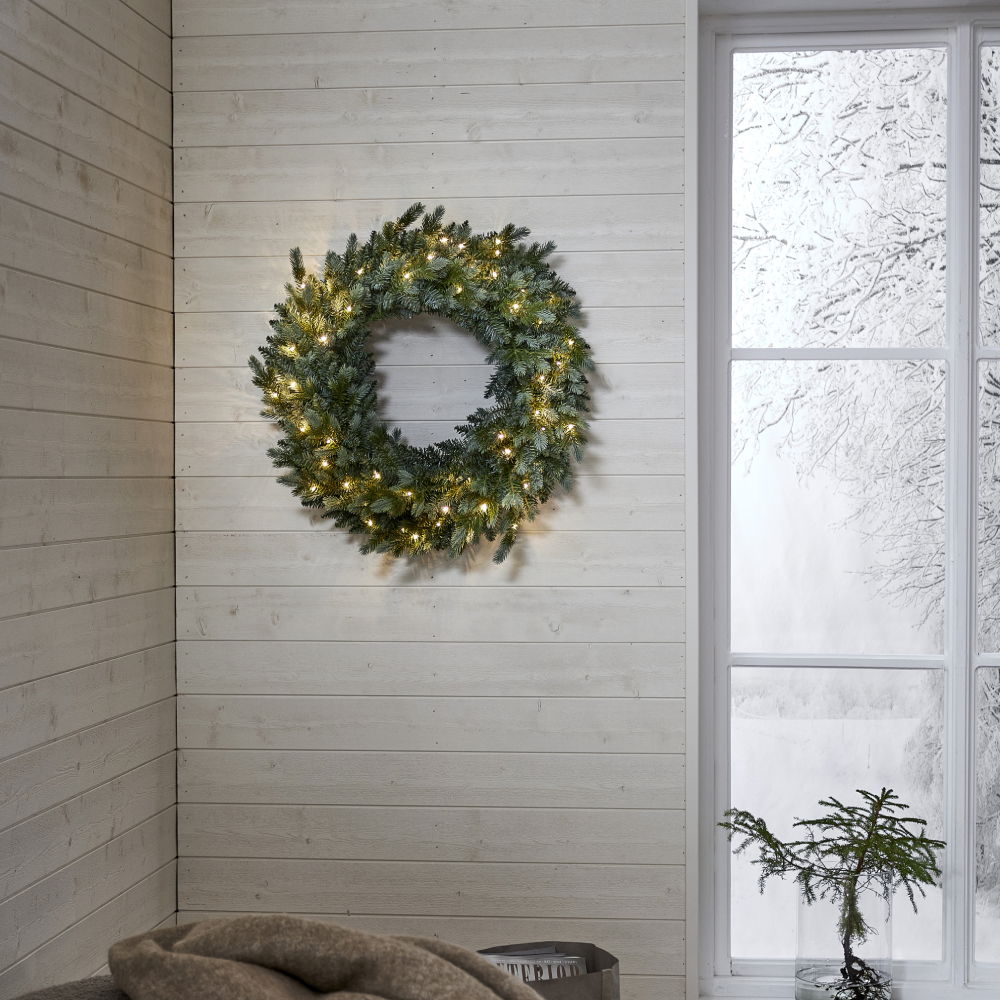 Krans Greyland 80cm med LED-ljus Krans Greyland 80cm med LED-ljus