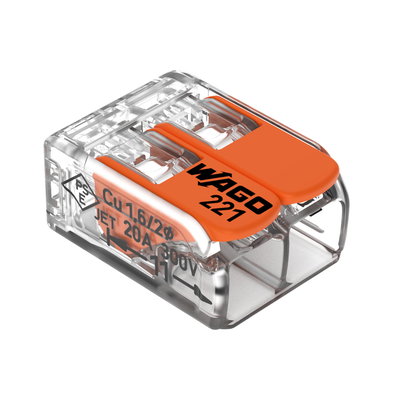 Wago 221-412 2-Pol Kopplingsklämma 4mm²