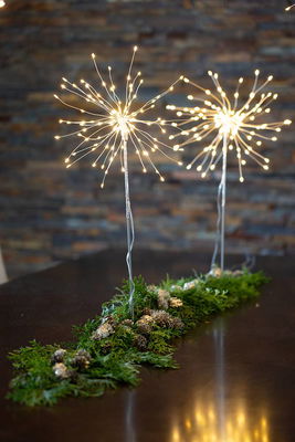 Dekoration på fot Firework Silver 50cm
