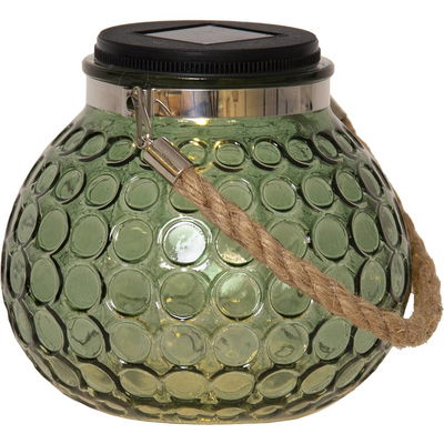 Solcellslykta Dotte grönt glas