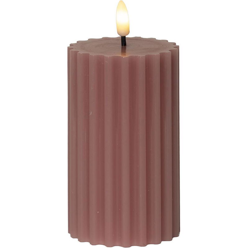 Blockljus Flamme Stripe Rosa