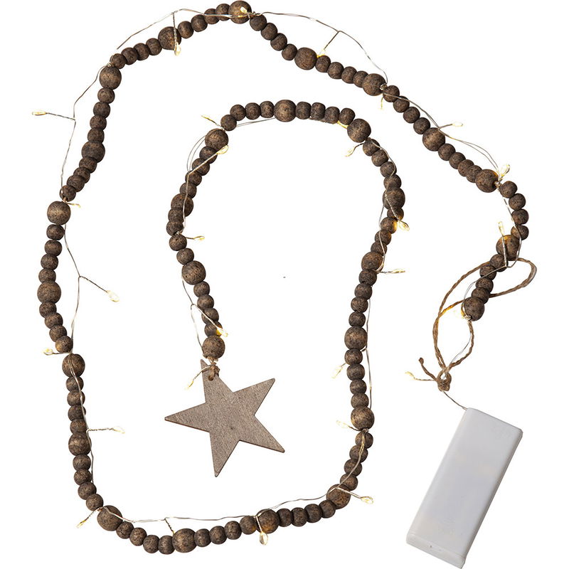 Ljusslinga Beady Brun