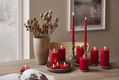Värmeljus Flamme Flow Röd 2-pack Timer