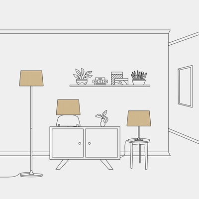 Lampskärm 24cm Athena med E27-fattning för bords- och golvlampa