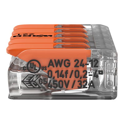 Wago 221-415 5-Pol Kopplingsklämma 4 mm²