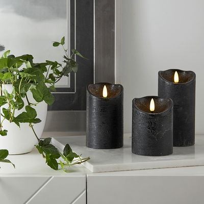 Blockljus Flamme Rustic Vit 10cm