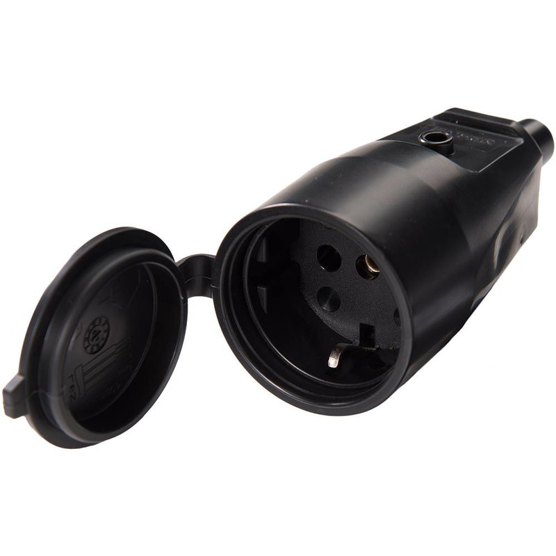 Skarvuttag med jord IP44 Svart