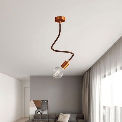 Flexibel textilkabel Whisky Svart med avslut i borstad koppar, 60cm | Creative Cables