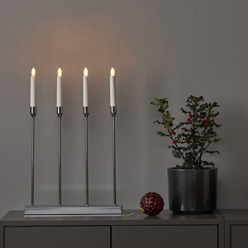 Ljusstake Lottie Krom 50cm Batteri Ljusstake Lottie Krom 50cm Batteri | Star Trading | Lampgrossen
