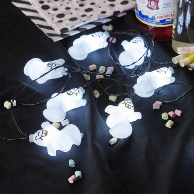 Ljusslinga Spöken LED för batteri 8-ljus