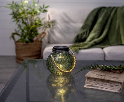 Solcellslykta Dotte grönt glas