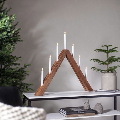 Ljusstake Acca Brun 7st LED lampor